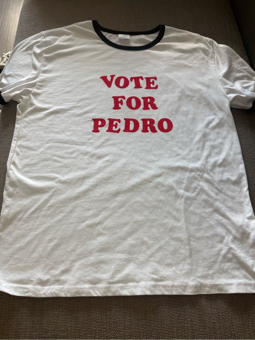 Vote For Pedro White Authentic Napoleon Dynamite Graphic Costume Shirt Size XL